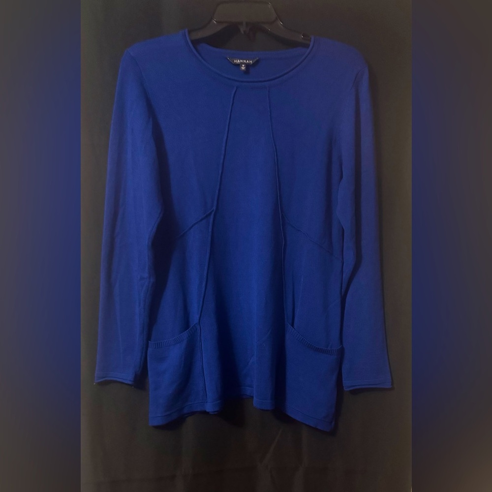 EUC-Hannah Royal Blue Women’s Blouse. Size Medium.